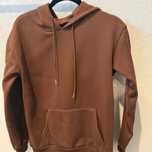 SHEIN Brown Hoodie Sweatshirt
